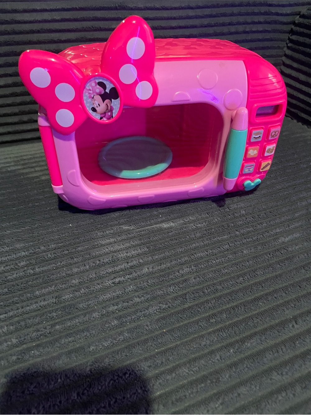Disney Pink Minnie Mouse Play Microwave with Teal Handle